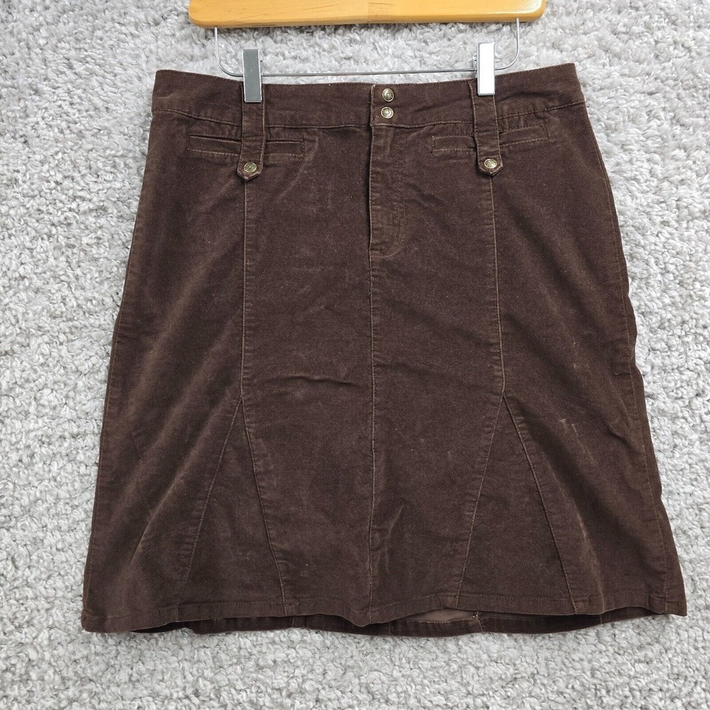 BUM Equipment Womens Mini Skirt Brown Stretch Corduroy Look‎ Size 10 Y2K Earthy